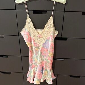 Victoria’s Secret Floral Lace Trim Slip Dress